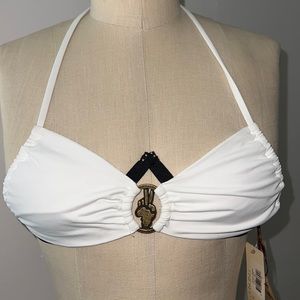 L*Space by Monica Wise OmniPeace White Bikini Top Size XS - NWT!